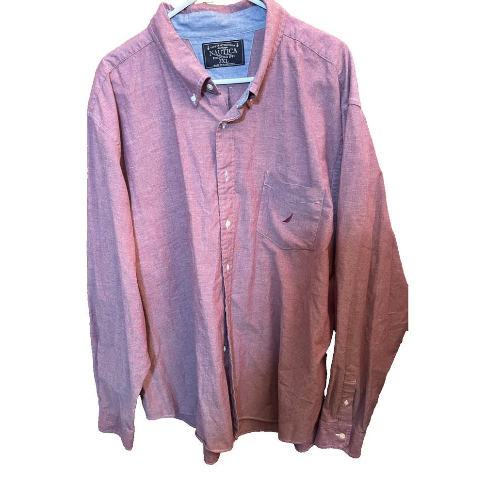 Men's Nautica Sea Voyage Mauritus 3XL Button Down Shirt 100% Cotton